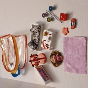 4/$50 Miniature Gia Doll & Accessories